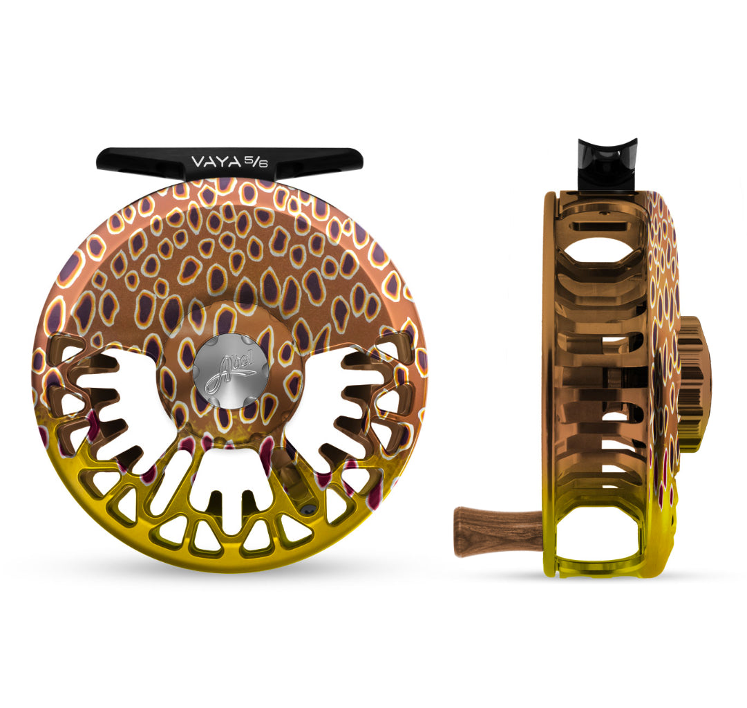 abel fly fishing rods Abel Vaya 5/6 Fly Reel - Custom Classic Brown Trout Finish