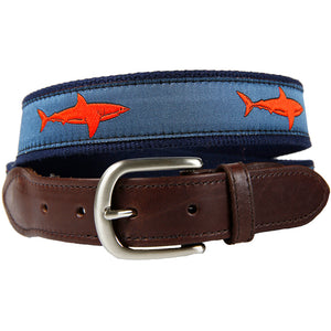 Belted Cow Shark Leather Tab Belt