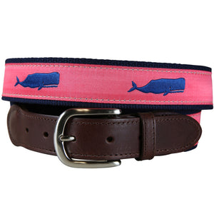 Belted Cow Moby Whale Leather Tab Belt