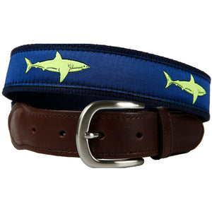 Belted Cow Shark Leather Tab Belt