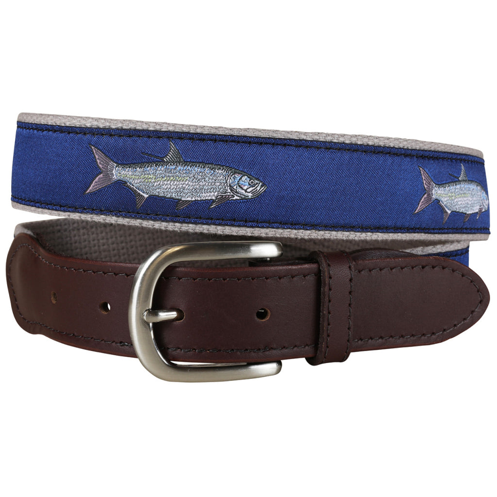 Belted Cow Tarpon Leather Tab Belt