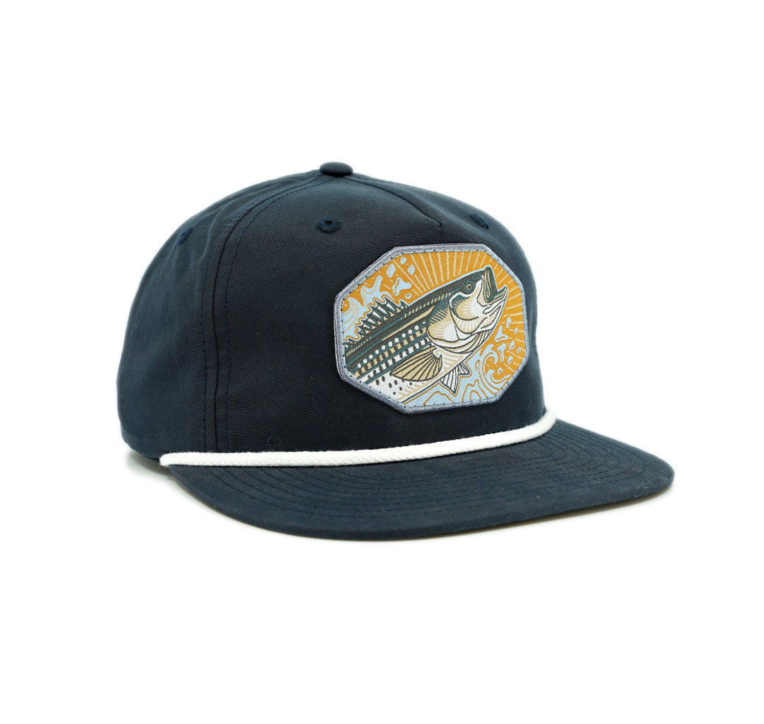 Casey Underwood Surface Striper Rope Hat - Dark Navy with White Rope