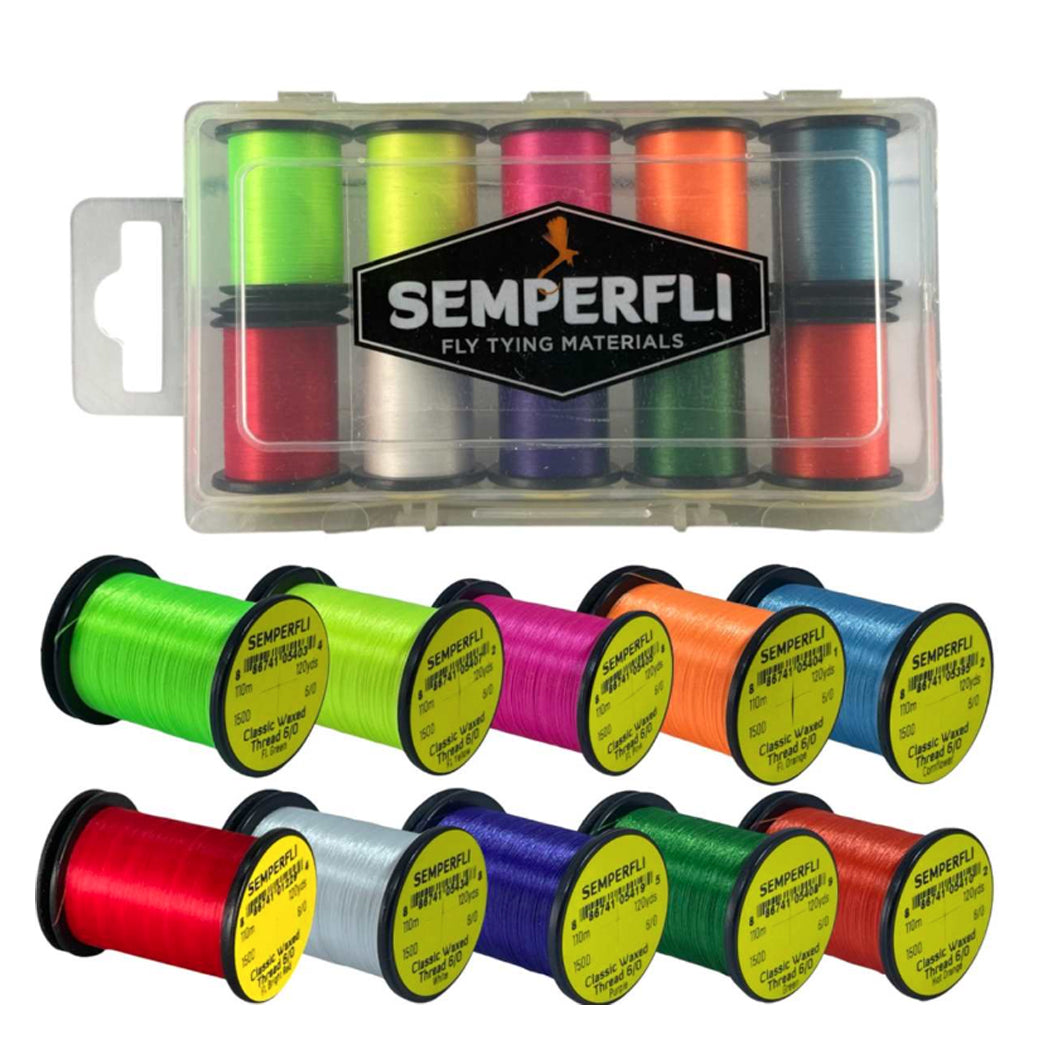 Semperfli Classic Waxed Thread 6/0 110m Attractor Colors Collection