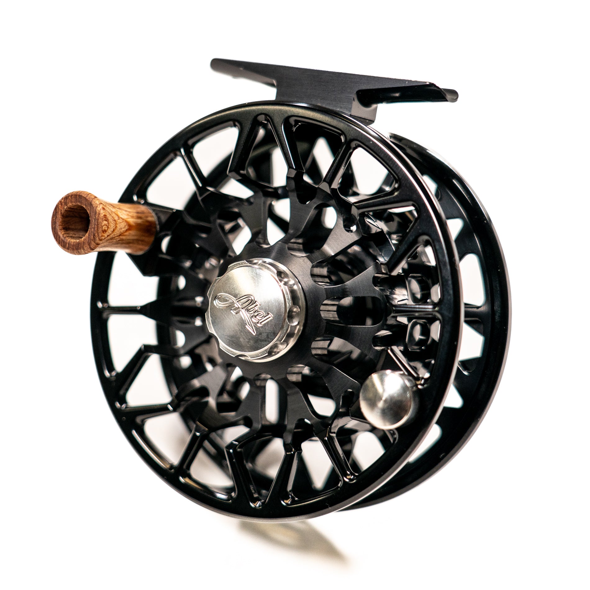 Abel SDS Fly Reel 7/8wt Ported Black Frame/Black Drag Knob/Walnut Handle Abel SDS Fly Reel 7/8wt Ported Black Frame/Black Drag Knob/Walnut Handle