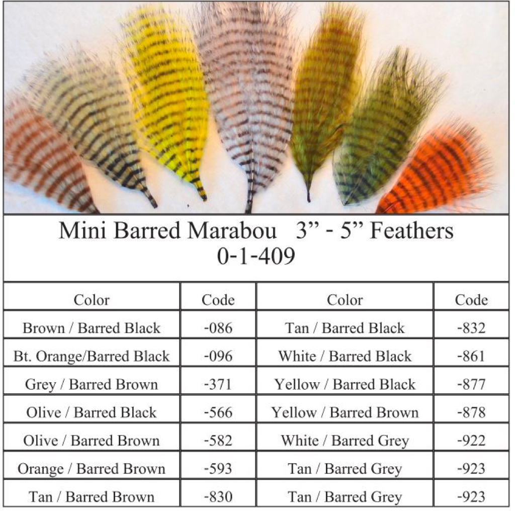MFC Mini Barred Marabou 3&quot;- 5&quot;
