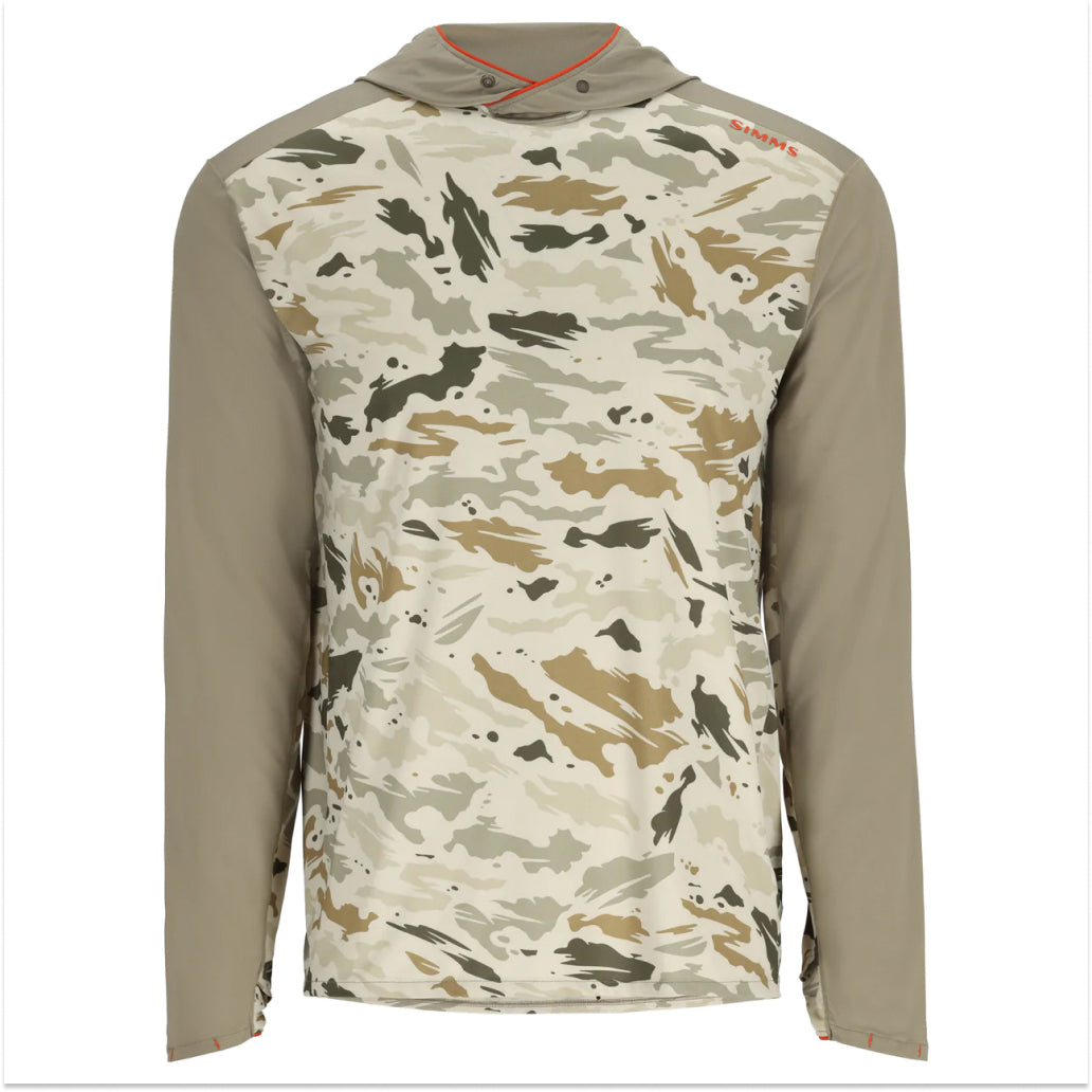 Simms Men s Bugstopper SolarFlex Hoody Ghost Camo Stone Stone XL