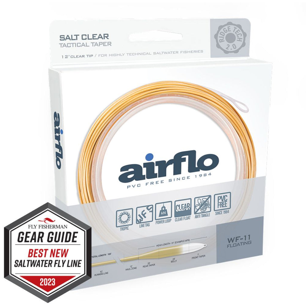 Airflo Superflo Ridge 2.0 Flats Tactical Taper 12&#39; Clear Tip Fly Line
