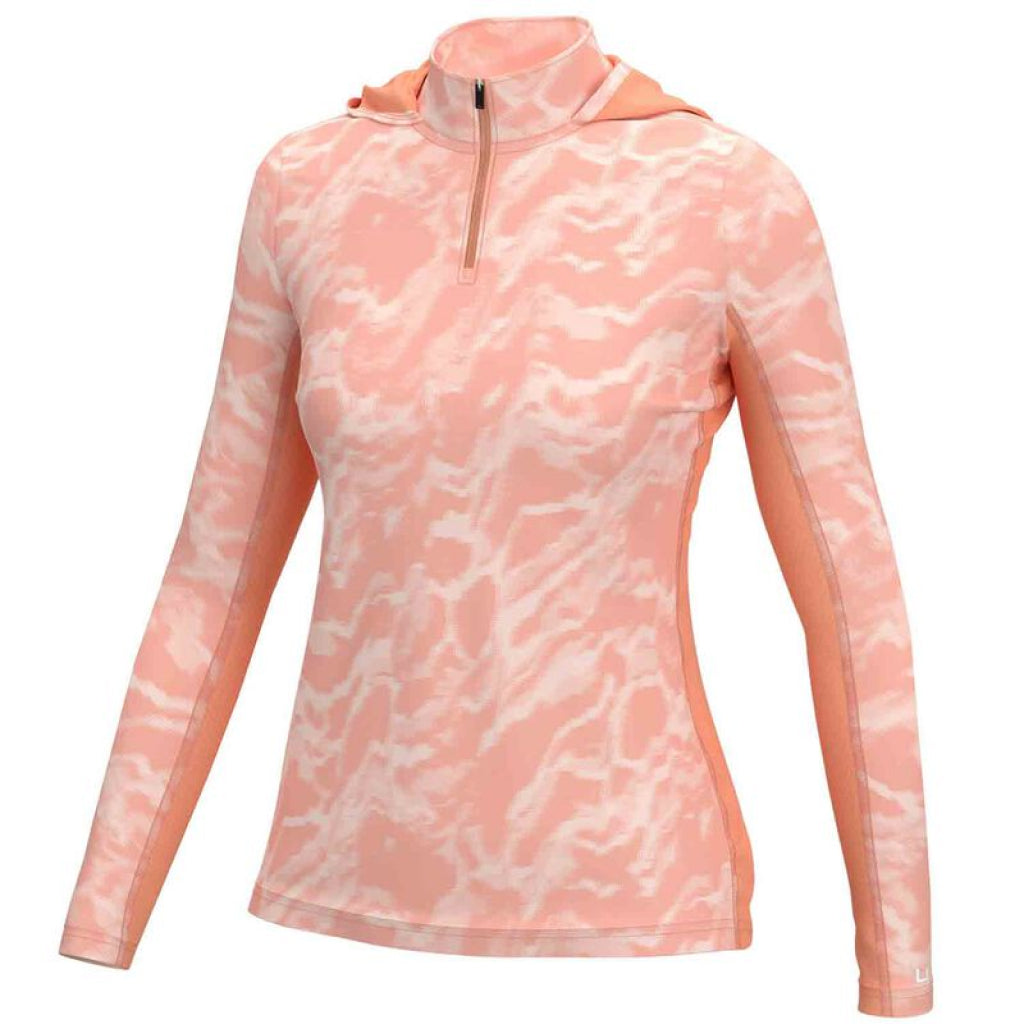 Huk Women's Icon x Hoodie River Runs - Coral Reef - Large
