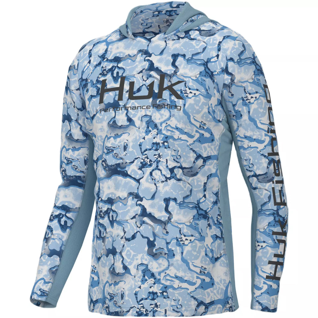 Huk Men's Icon x Inside Reef Long Sleeve Hoodie, Large, Azure Blue